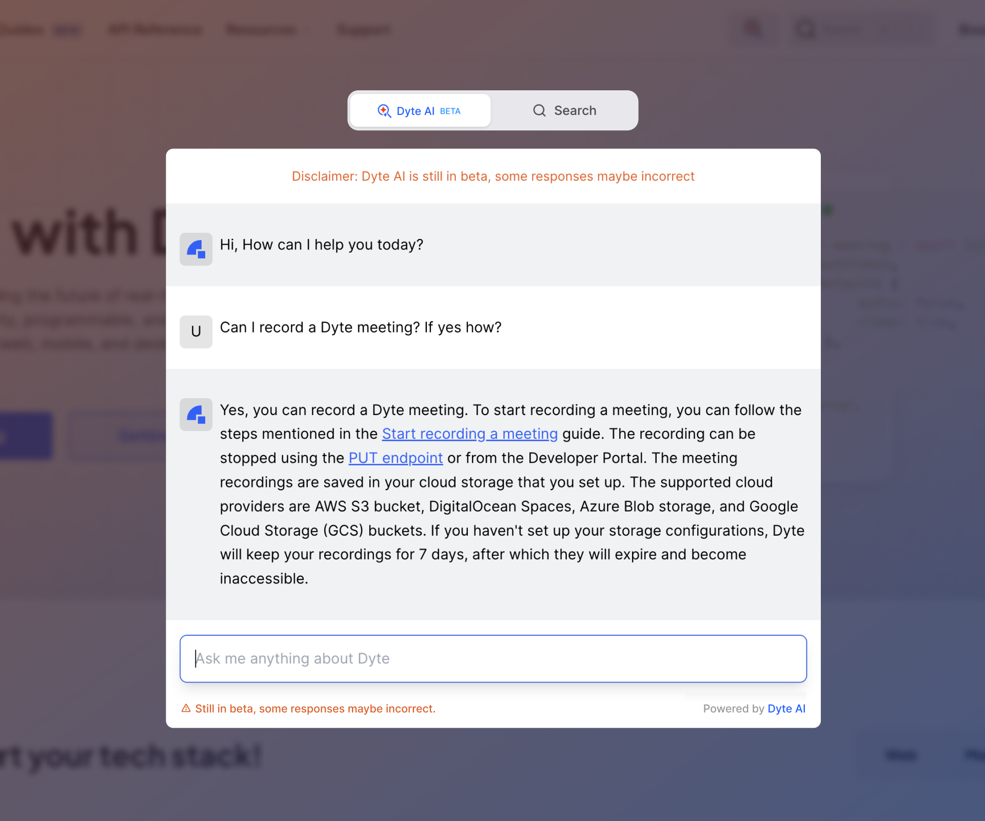 answering your queries with Dyte AI