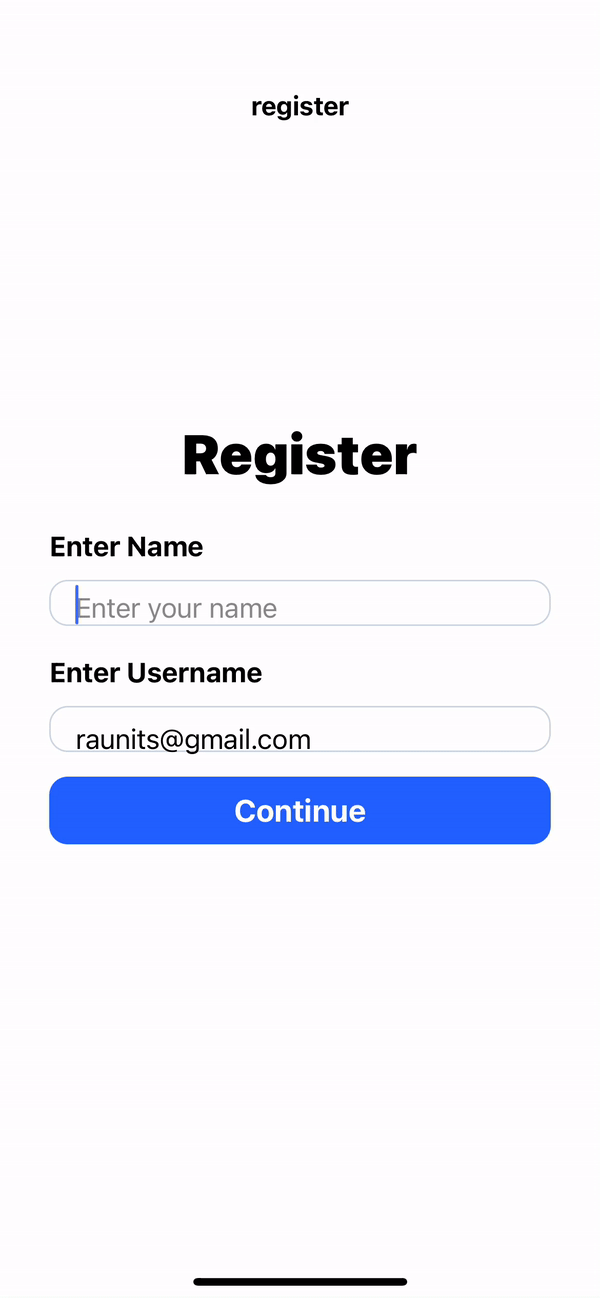 registering for the video calling app